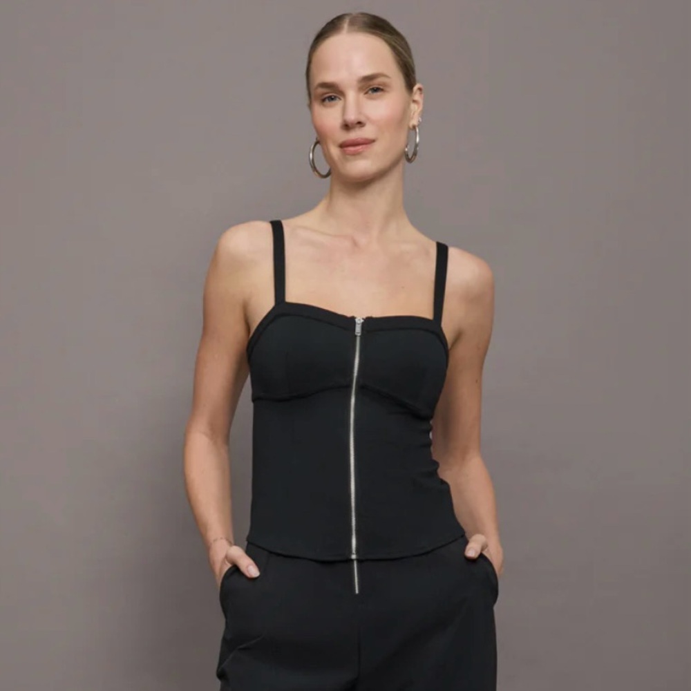 BANDIER - LENOX KNIT CORSET TANK - BLACK - SIZE MEDIUM